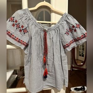 Loft off the shoulder Aztec blouse XS